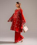 Rust Self Jacquard A-Line Suit - View 3