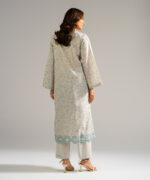 Grey Zari Lawn Straight Shirt Suit - View 4