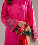 Pink Cotton Satin Straight Suit - View 1