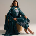 Teal Lawn Straight Suit - View 1