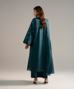 Teal Lawn Straight Suit - View 4