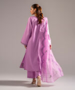 Lavender Cotton Satin A-Line Suit - View 1