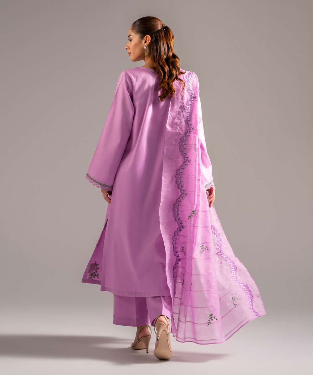 Lavender Cotton Satin A-Line Suit - View 1 Lavender Cotton Satin A-Line Suit - View 1