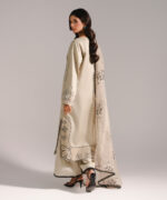 Grey Cotton Satin A-Line Suit - View 4
