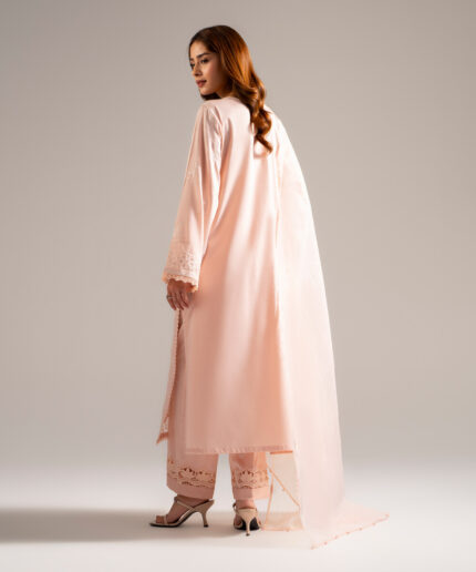 Light Pink Dobby A-Line Suit - View 1
