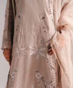 Grey Cotton Satin A-Line Suit - View 5