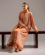 Muted Orange Cotton Satin A-Line Suit - View 1