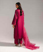 Plum Cotton Satin A-Line Suit - View 5