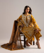 Mustard Yellow Lawn A-Line Suit - View 5