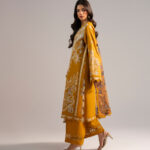 Mustard Yellow Lawn A-Line Suit - View 1