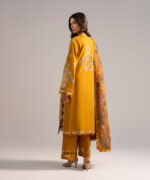 Mustard Yellow Lawn A-Line Suit - View 3