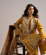 Mustard Yellow Lawn A-Line Suit - View 4