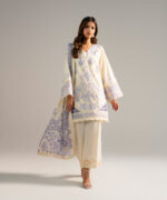 Off White Lawn A-Line Suit - View 4
