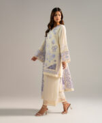 Off White Lawn A-Line Suit - View 2