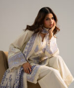 Off White Lawn A-Line Suit - View 5