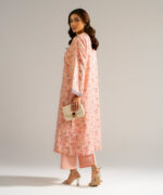 Pink Zari Lawn Straight Shirt Suit - View 2