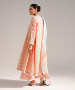 Peach Cotton Satin Flared Suit - View 4