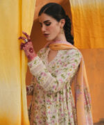 Pale Green Cotton Satin Flared Suit - View 4