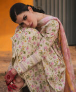 Pale Green Cotton Satin Flared Suit - View 3