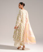 Pale Green Cotton Satin Flared Suit - View 5