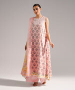 Pink Cotton Satin A-Line Suit - View 3