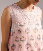 Pink Cotton Satin A-Line Suit - View 2