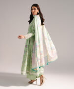 Mint Green Cotton Satin A-Line Suit - View 2