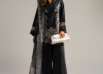 Black Self Jacquard Straight Suit - View 4