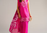 Pink Self Jacquard Straight Suit - View 3