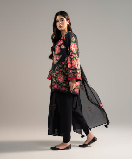 Black Lawn Straight Suit - View 1