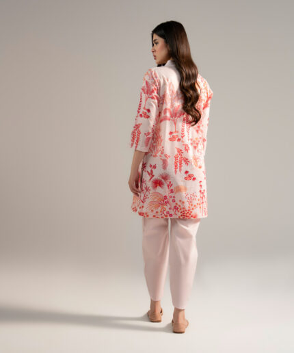Pink Lawn Straight Shirt Suit - View 2