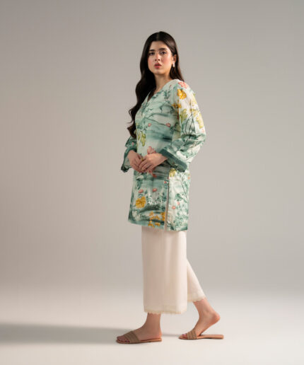 Green Lawn Straight Shirt Suit - View 1