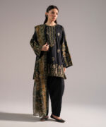 Black Lawn Straight Suit - View 4