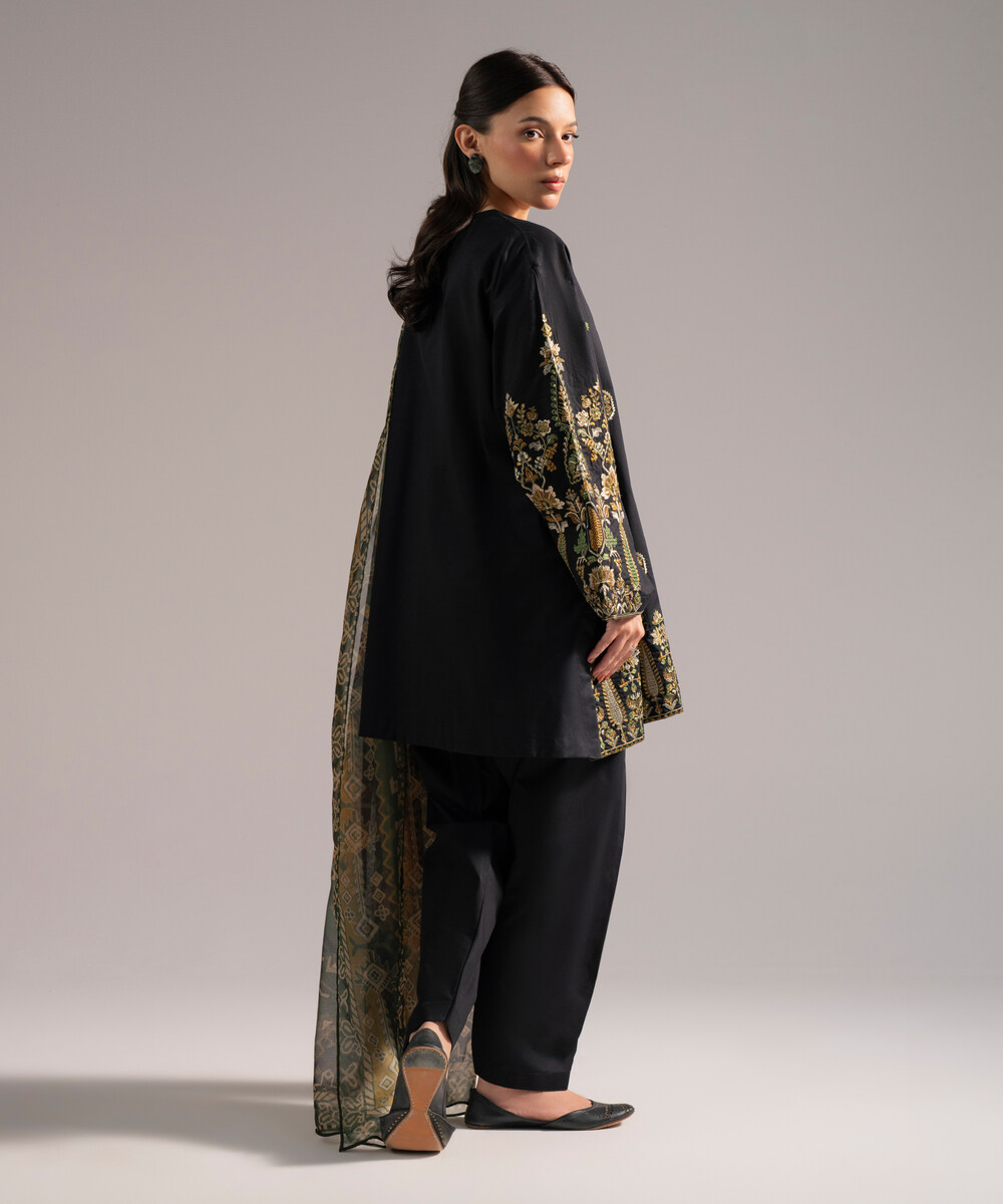 Black Lawn Straight Suit - View 1 Black Lawn Straight Suit - View 1