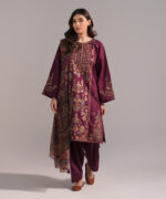 Purple Lawn Straight Suit - View 3