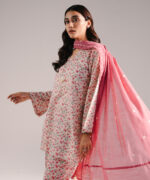 Off White Zari Lawn Straight Suit - View 5