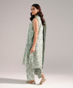 Green Zari Lawn Straight Suit - View 5