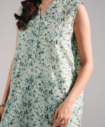 Green Zari Lawn Straight Suit - View 2