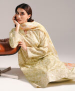 Green Zari Lawn Straight Suit - View 4