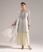 Mint Green Zari Lawn Straight Suit - View 3