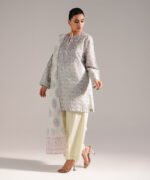 Mint Green Zari Lawn Straight Suit - View 2
