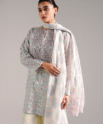 Mint Green Zari Lawn Straight Suit - View 4