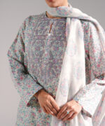 Mint Green Zari Lawn Straight Suit - View 1