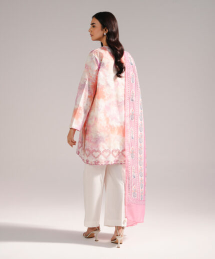 White Zari Lawn Straight Suit - View 1