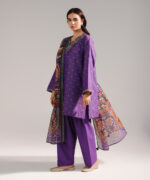 Purple Zari Lawn Straight Suit - View 5