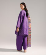 Purple Zari Lawn Straight Suit - View 3