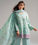 Pastel Mint Lawn Straight Suit - View 5