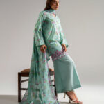 Pastel Mint Lawn Straight Suit - View 1