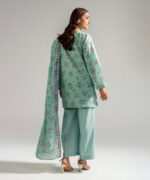 Pastel Mint Lawn Straight Suit - View 2