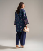 Dark Blue Cambric Straight Suit - View 3